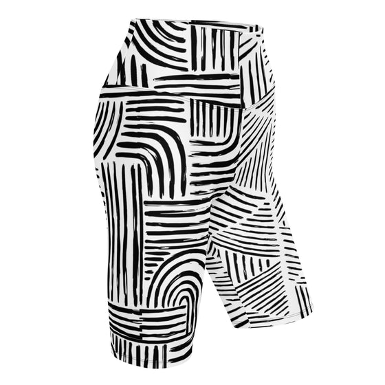 JAY BIKER SHORTS - BLACK & WHITE