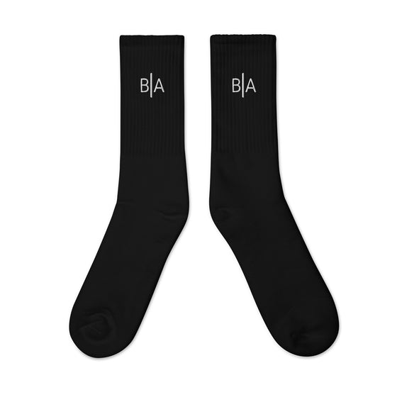B|A CREW  HEART SOCKS - BLACK